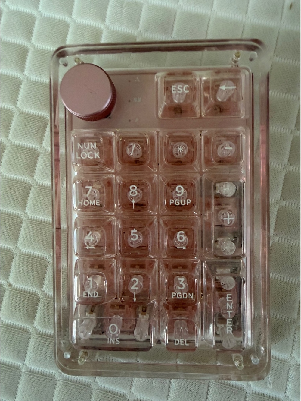 KiiBoom Phantom Swappable Crystal Numeric Keypad for Win/Mac (Pink) ASMR